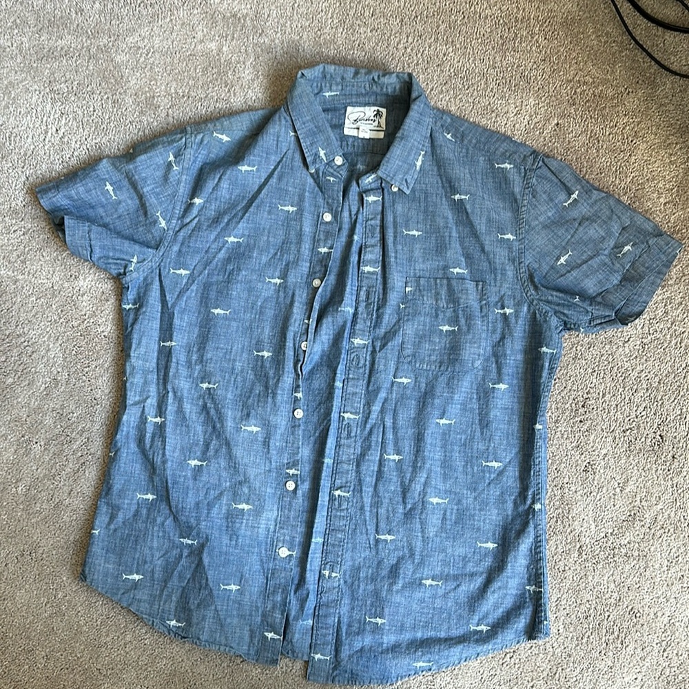 Bonobos Denim Short Sleeve Button Down - Size L